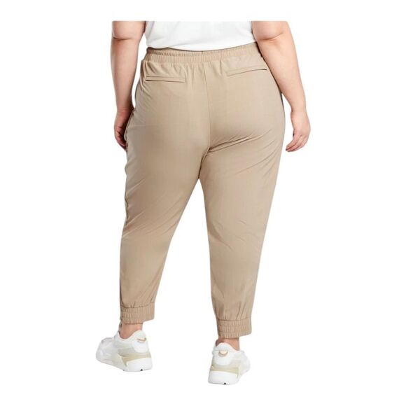 Athleta Plus Size Brooklyn Texture Jogger Beige Windowpane Jacquard 26 NWOT - Picture 2 of 7